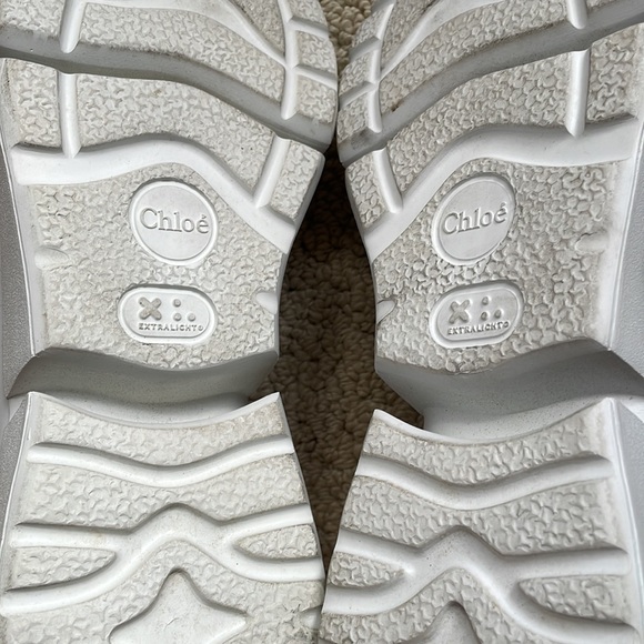 Chloe Sonnie Leather White Sneakers - Picture 14 of 16